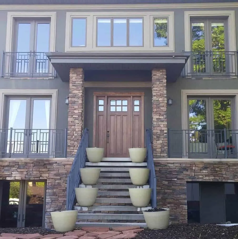 Stone Masonry Entrance Alternate with visible stone texture, color, and joint detail for comparing masonry finish options.